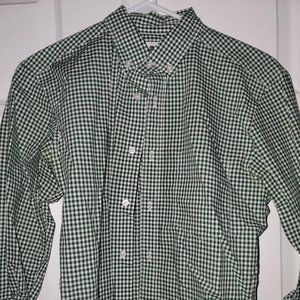 Uniqlo Green-White Check Pattern Button-Up